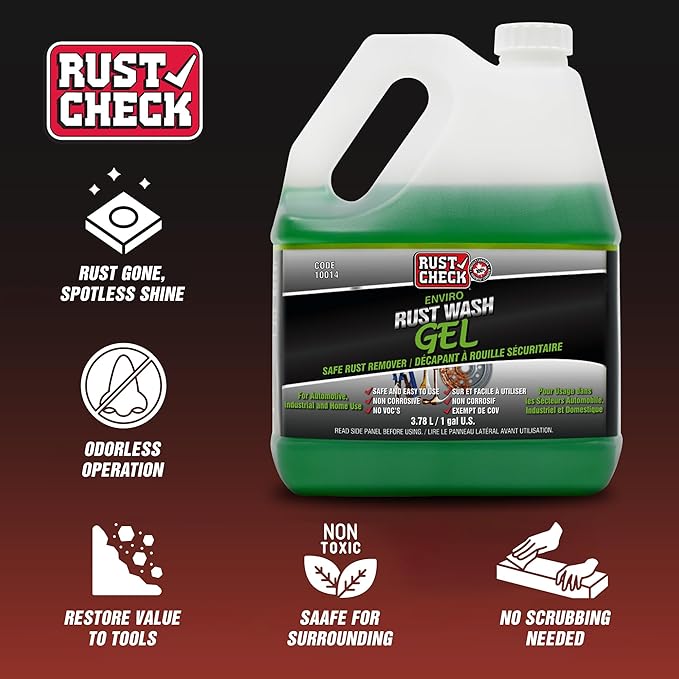 Enviro Rust Wash – Heavy Duty Iron Remover for Car Rims & Wheels – Metal Decon for Brake Dust, Rust, and Oxidation – Safe on Stainless Steel & Motorcycle Use - Gel - 128 FL OZ - Jug