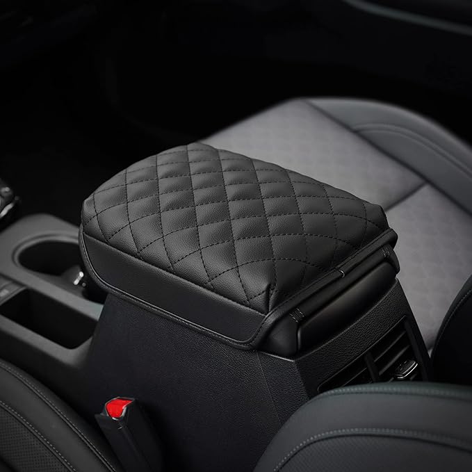KMMOTORS Seltos(2020~2025) Center Console Cover, Armrest Cushion, Console Protector, Vegan Leather, Seltos Accessories