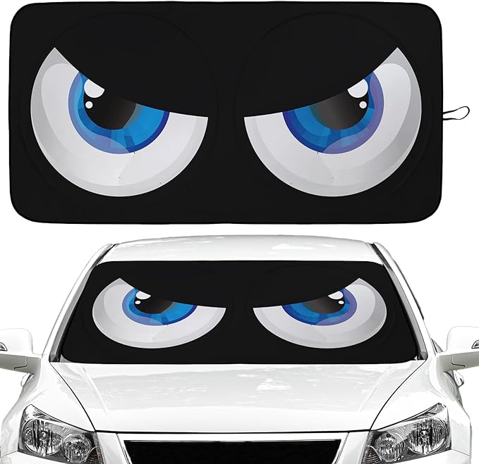 Blue Eyes Car Windshield Sun Shade Foldable Sunshade Front Window Cover Sun Visor Protector Accessories (59x27.5 inches)