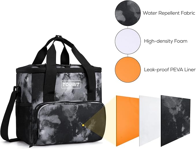 TOURIT Small Soft Cooler Bag Insulated, 24/35/46-Can Lunch Cooler Bag, Ice Chest, 14.6/24/32L Leakproof & Portable Coolers for Picnic, Beach, Camping, Work, Travel, Trip