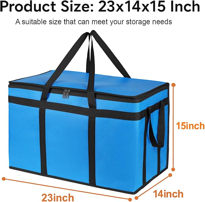 Bodaon Large 2-Pack Insulated Food Delivery Bag, XXXL Bags, Rideshare Delivery Bag, Grocery Shopping and Catering, Cold/Hot Styrofoam Carrier for Travel/Car, Warmer/Frozen