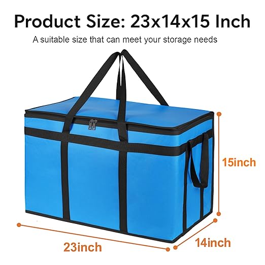 Bodaon Large 10-Pack Insulated Food Delivery Bag With Hard Bottom, XXXL Catering/Pizza Cooler Bags, Rideshare Delivery Bag, Thermal Cold/Hot Styrofoam Carrier for Travel/Shopping/Car