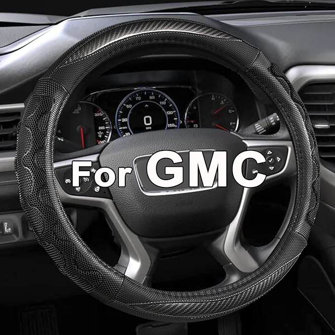 GIANT PANDA Steering Wheel Cover for GMC Sierra Acadia Terrain Yukon(3D Honeycomb-Gray-Standard Size)