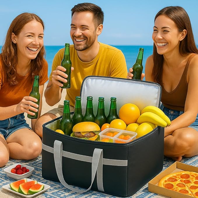 musbus Extra Large XXXL Insulated Food Delivery Bag Cooler Bags Keep Food Warm Catering Therma for doordash Catering Cooler Bags Keep Food Warm Catering Therma Catering Shopper hot Black