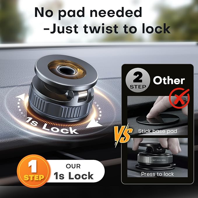 Car Phone Holder, 360°Adjustable Magnetic Phone Holder for Car, Foldable Suction Cup Phone Mount, Phone Holders for Your Car for iPhone 17/16/15/14/13/12 Series