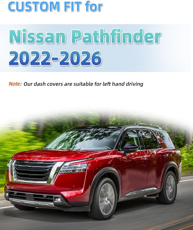SKYLOTEC Dash Cover Custom Fit for Nissan Pathfinder 2022-2026 Dashboard Cover Mat Dash Pad Carpet Protector (Without HUD