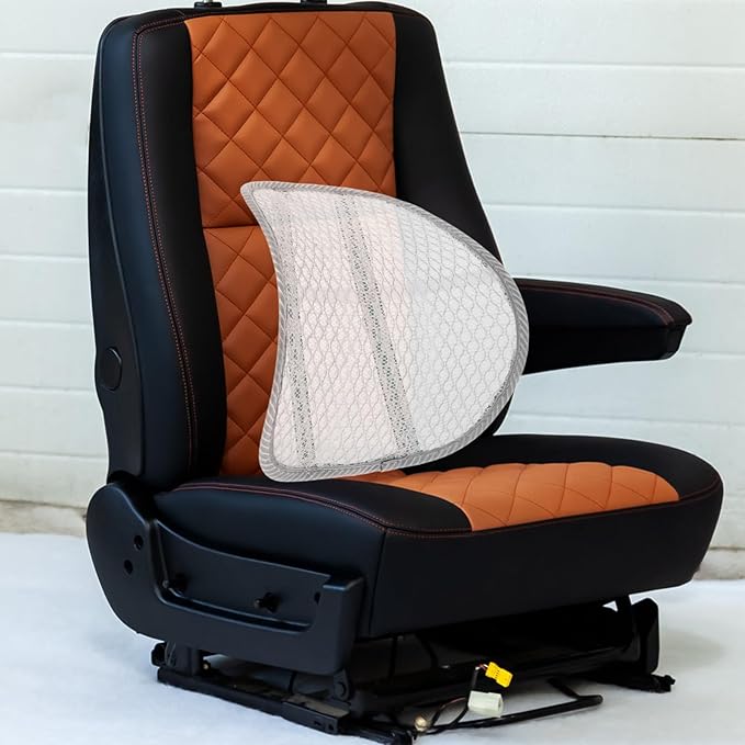Breathable Car Seat Lumbar Pillow with Cooling Mesh Back Support Pad for Summer Driving Ergonomic Lower Back Relief Cushion for Office Car and Travel Random Color