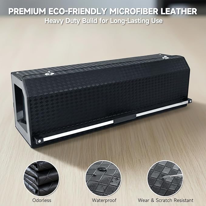 SUV Trunk Organizers and Storage, Waterproof Leather Car Storage Organizer with Lid & Sturdy Handle, Large Capacity Car Storage Bins for Groceries, Commute, Road Trips (39.76 inch)