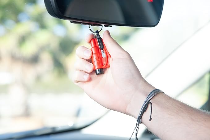 resqme The Original Compact Emergency Keychain Car Escape Tool, Seatbelt Cutter and Window Breaker, Made in USA, Pack of 2