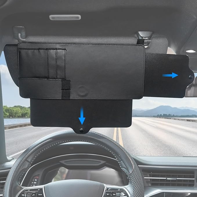 JOYTUTUS Sun Visor Extender, Sun Visor for Car Protects from Anti-Glare, UV Rays, Universal Fit for Car