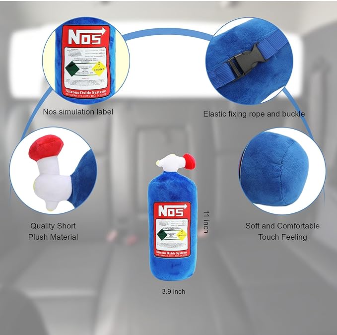 Car Neck Pillow NOS Pillow Bottle Car Headrest Pillow Soft Plush Neck Support Cushion for Driving, Office,Home,Party Decorations(11 inch 2 Pack)