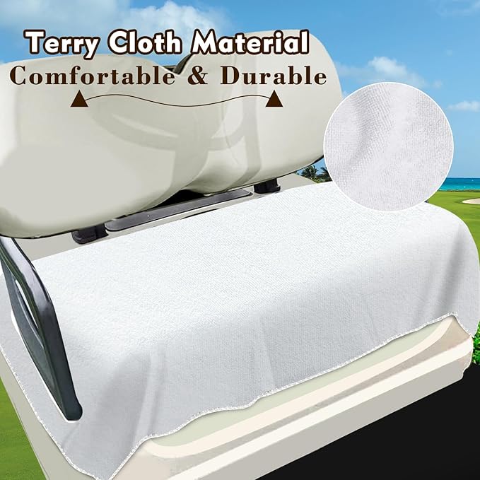 YOKYHOM Golf Cart Seat Covers for 2/4-Seater, Microfiber Seat Towel Blanket, Keeps Seats Cool, Clean & Comfortable, Fits EZGO, Club Car, Yamaha, 51"x31"