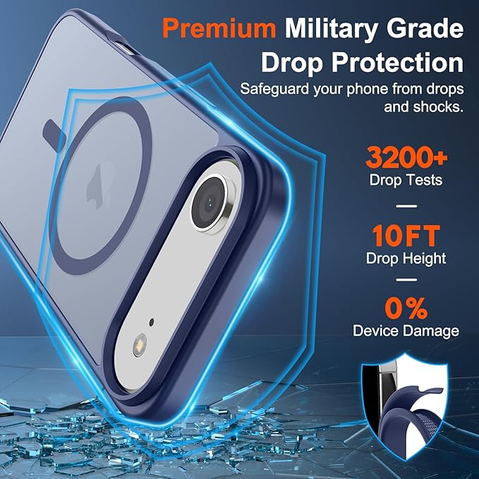 SUPFINE Magnetic for iPhone Air Case (Compatible with MagSafe)(Military Grade Drop Protection) Slim Translucent Matte Shockproof with Anti-Fingerprint Phone Cover for 17 Air,Lavender Gray