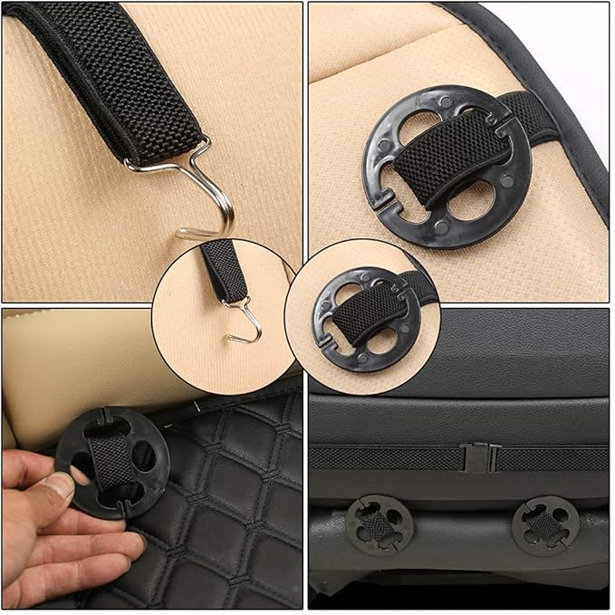 Black Panther 1 Piece PU Car Seat Cover Front Seat Protector Compatible with 90% Vehicles,Embroidery,Anti-Slip & Full Wrapping Bottom W55cm*D54cm(21.65''*21.26'') (1Piece,Burgundy)