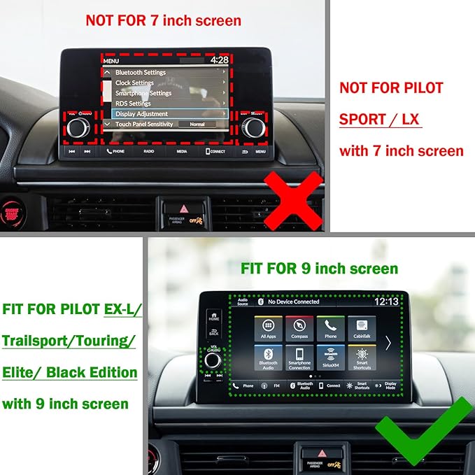 EDBETOS Pilot Center Console Dashboard Organizer Compatible with Honda Pilot Accessories 2023 2024 2025 Elite/Touring/TrailSport/EX-L 9-in Behind Screen Dash Storage Insert Glasses Holder Tissue Tray