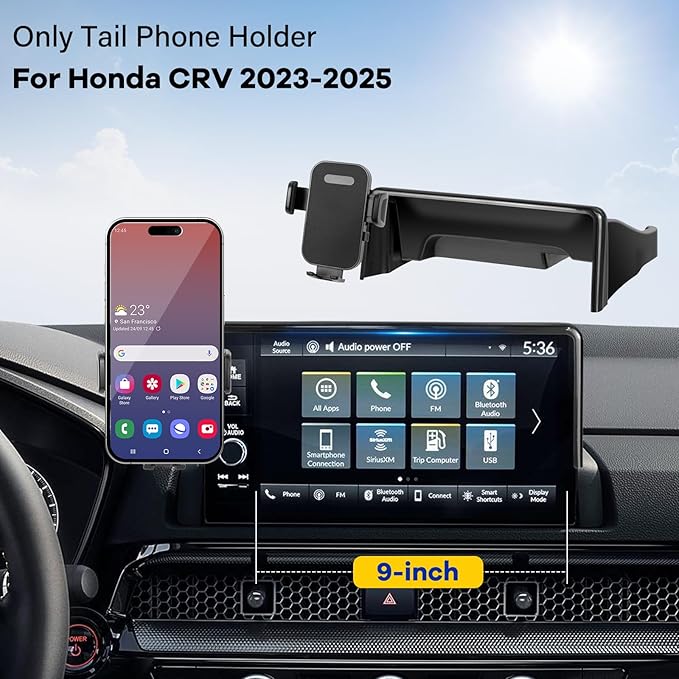Car Phone Holder Compatible with Honda CRV CR-V 2023-2025 2026 7/9 inch Screen Cell Phone Mount with Dash Organizer Dash Storage Box 360° Rotation
