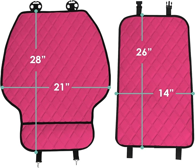 FH Group Car Seat Cushion – Neosupreme Single Front Seat Cover with Front Pockets, Airbag Compatible, Universal Fit Car Seat Cushion for Driver or Passenger Seat, SUV, Truck, Sedan & Van – Pink