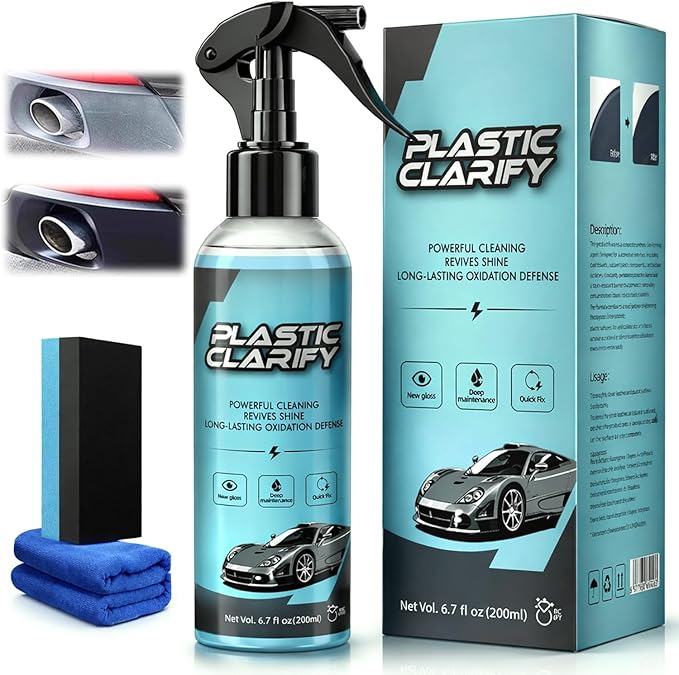 Plastic Refurbishment, Car Trim & Plastic Restorer for Refreshing Faded Plastic, Leather, Vinyl & Rubber Trim with Polish, Automotive Shiny Stuff, Black Exterior & Interior Care-200ml
