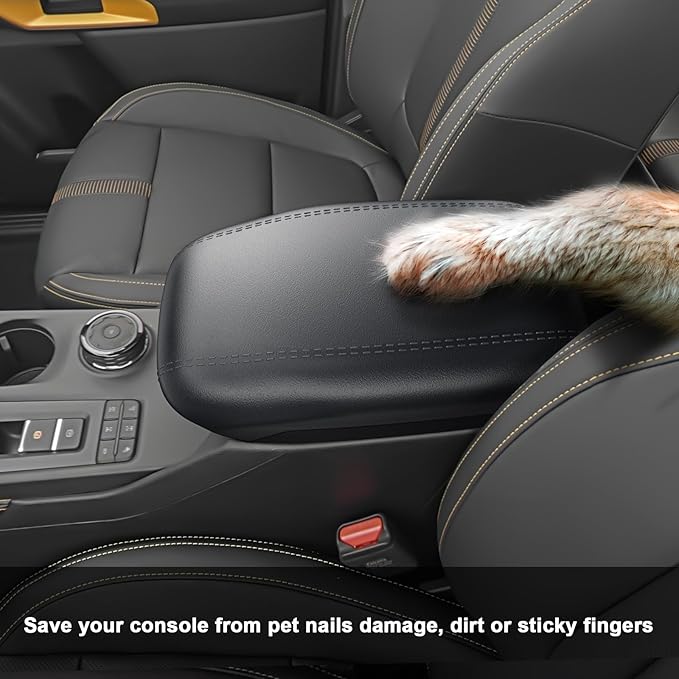 SXCY for 2024 2025 2026 Ford Ranger Armrest Cover (w/Privacy Storage) for 2024 2025 2026 Ford Ranger XL/XLT/Lariat/Raptor Accessories 2025 2026 Ranger Center Console Cover Silicone Full Cover