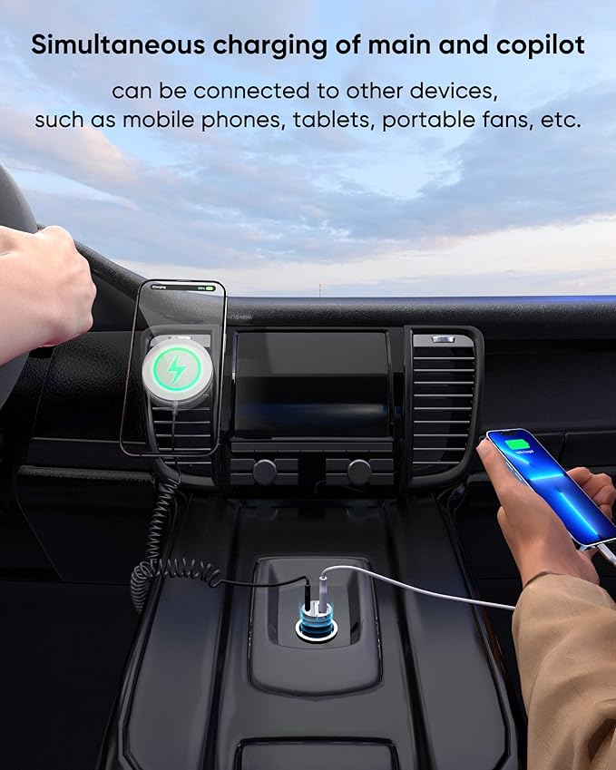 doqo Separate iPhone Magsafe car Mount [Apple MFi Certified] Magnetic Phone Holder for Car[Easily Install] 15W Fast Charging Air Vent for iPhone 14 13 12 Pro Plus Max Mini with iPhone 13 MagSafecase