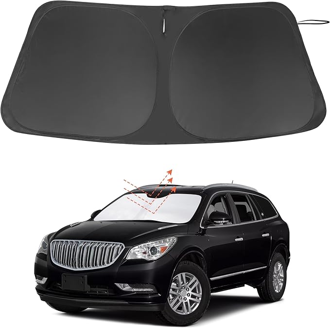 Windshield Sun Shade Custom Fit for 2010-2017 Buick Enclave Accessories Foldable Sunshade Sun Blocker Protect Car from Sun Rays & Heat Damage Keep Car Cooler