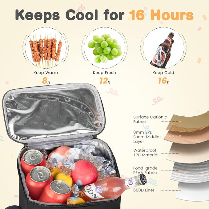 Backpack Cooler, 30 Cans Insulated Lunch Backpack for Men & Women, Portable Leak Proof Cooler Bag for Work Office Picnic Beach Hiking Camping Travel