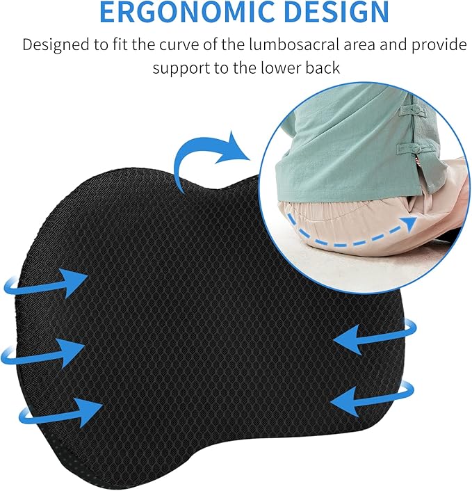 Car Seat Cushion for Car Seat Driver- Memory Foam Car Seat Cushions for Driving - Low Back & Tailbone Pain Relief Car Seat Pad (Black)