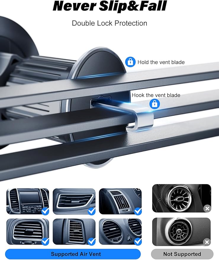 [Military-Grade] Magnetic Phone Holder for Car [Upgraded Strongest Magnet Power] Car Magnet Phone Mount, Air Vent Hands-Free Mag-Safe Cell Phone Holder Fit for iPhone 16 15 14 13 Pro Plus Max