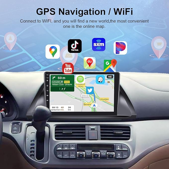 4Core 2G+64G Android Car Radio for Honda Odyssey 2005-2010, Rimoody Car Stereo Wireless Carplay Android auto 10.1 Inch Touch Screen GPS WiFi EQ Mirror Link Bluetooth FM Backup Camera