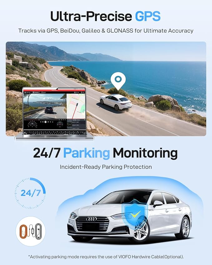 VIOFO A229 Ultra 2CH Dual 4K Dash Cam Front and Rear, Dual STARVIS 2 IMX678 Sensors & 2-Channel 4K HDR, Faster 5GHz Wi-Fi & Precise GPS Car Camera, Voice Control, Super Night Vision 2.0