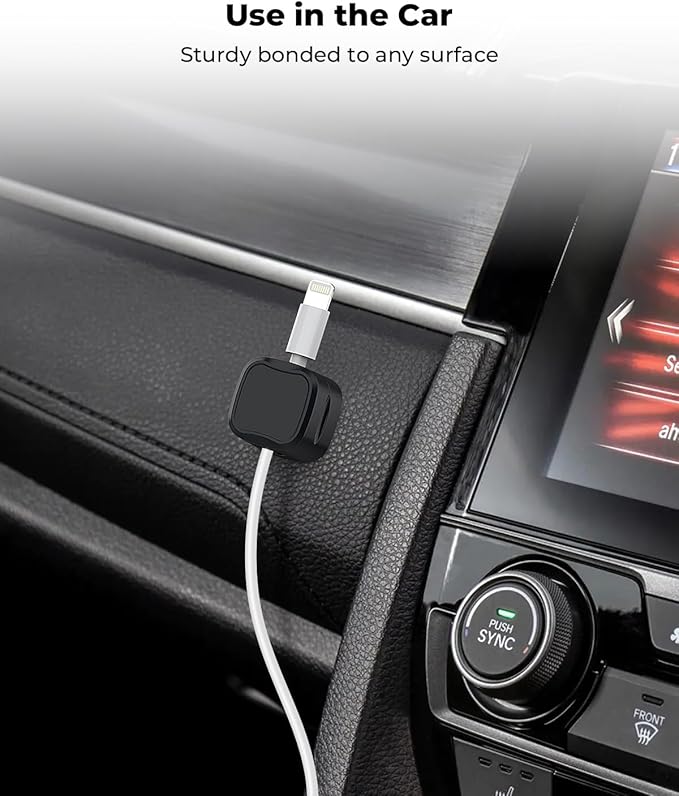 6 Pack Magnetic Cable Clips Cord Holder, Under Desk Cable Management, AORUICN Adhesive Wire Holder Keeper Organizer for Home Office Desk Phone Car Wall Desktop Nightstand