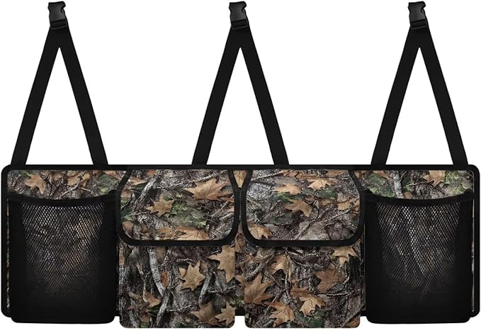 Camo Hunting Forest Car Trunk Organizer and Storage, Backseat Hanging Organizer with 4 Waterproof Storage Bag - Car Interior Accessories for SUV, Truck, Van, Cargo