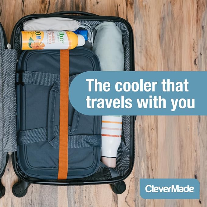 CleverMade Collapsible Insulated Cooler Bag – Leakproof Soft Cooler for Beach, Travel, Car – Bottle Opener