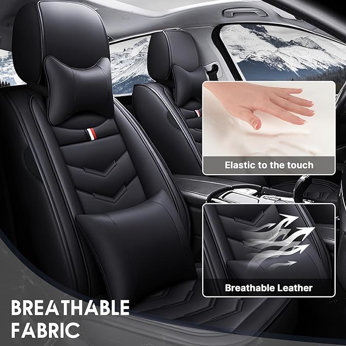 Car Seat Cover for Chevrolet Camaro 2000-2024, Durable Wear Resistant Waterproof Vehicle Cushion Cover, Breathable No Odor Premium Leather Vehicle Seat Covers.(Luxury,Black)
