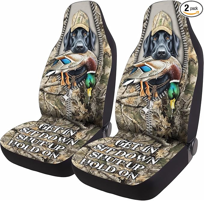 GENANY Duck Hunting Car Seat Covers Set of 2, Breathable Front Seat Covers for Truck Sedan SUV, Camouflage Car Accessories, Duck Hunting Gift for Women Men