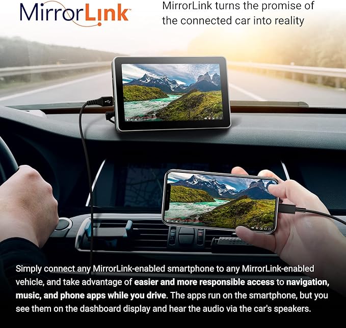 Car and Driver INTELLIDASH with Apple Carplay and Android Auto, 7'' IPS Touchscreen Multimedia Player with Bluetooth, Mirror Link, SiriusXM, Google, Siri Assistant Dash or Windshield Mounted
