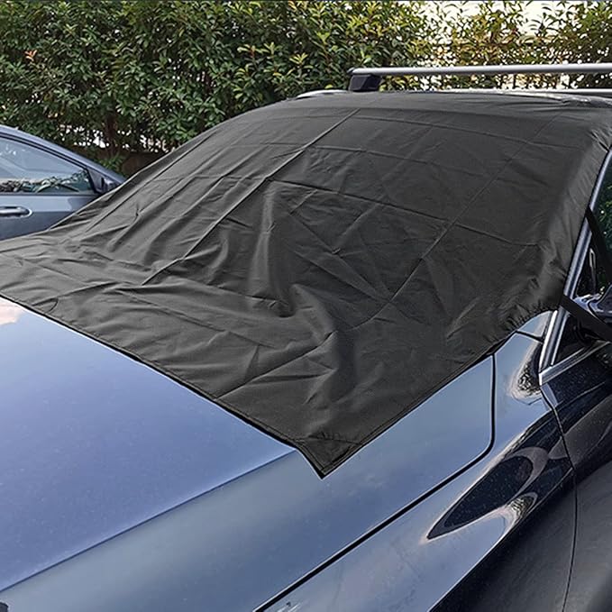 LoyaForba Car Magnetic Windshield Snow Cover for Ice, All Weather Application Windshield Cover, Snow and Wiper Protector for Most Cars, SUVs, Vans, Winter Car Front Window Accessories