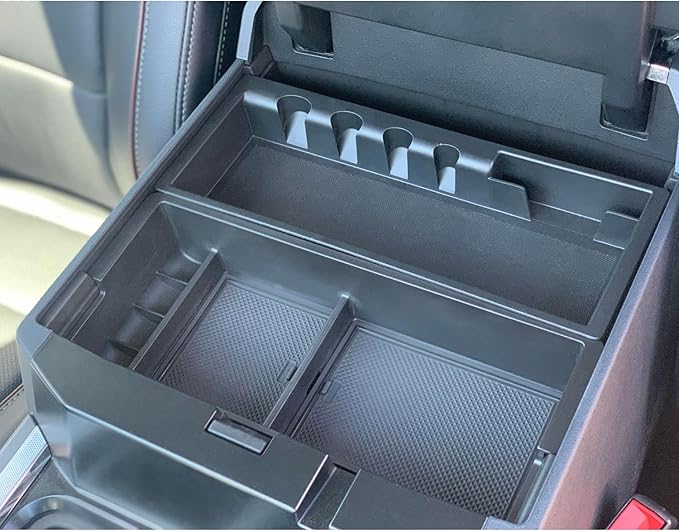 PIMCAR Center Console Organizer for 2023 2024 2025 2026 Ford F250 F350 F450 F550 Super Duty | Custom Fit Insert Compatible with Factory Tray (Fits Bucket Seats) - One Tray