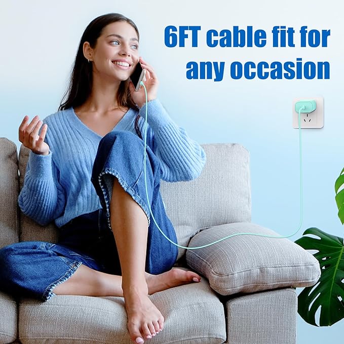 iPhone 17 16 15 Fast Charger Block and 10ft Type C to C Cable Cord Long, 20W USB C Charging Plug for Apple iPhone 17 Pro Max/17 Air/16 Pro Max/16/15 Pro/15 Plus/iPad Mini,Wall Power Adapter Cube Brick