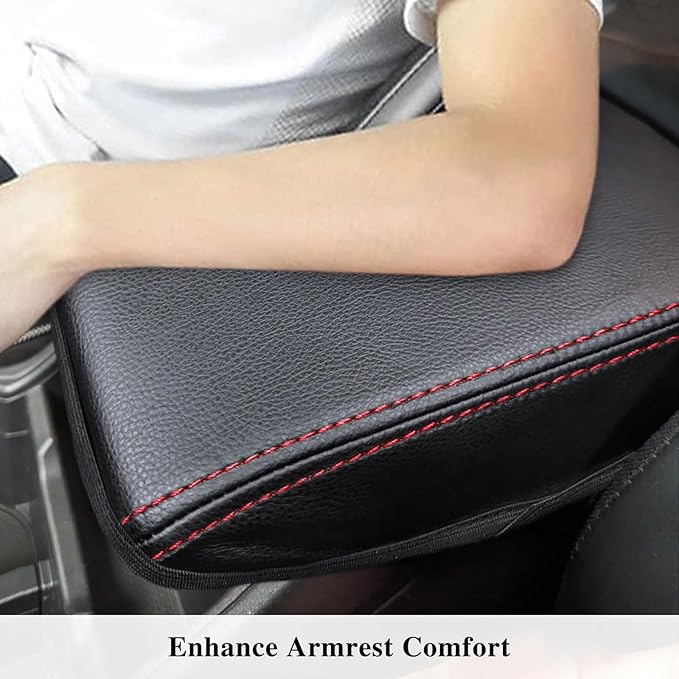 Car Center Console Armrest Cover for Honda Civic 2022-2025, Soft Armrest Pad Cover Protector Cushion for Honda Civic 2022 2023 2024 2025 Interior Accessories (Red)