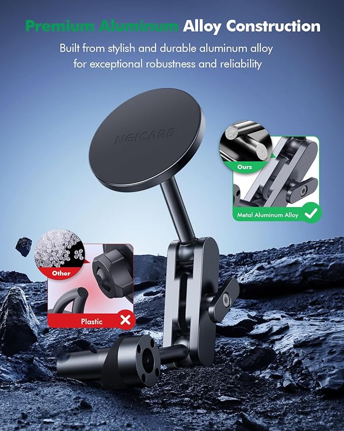 for Tesla Phone Mount,for Mag-Safe Door-Install Phone Holder, Compatible with Model Y (2025-2019) & Model 3 (2023-2017), Magnetic Car Phone Mount for iPhone 17/16/15/14/13/12, Tesla Accessories