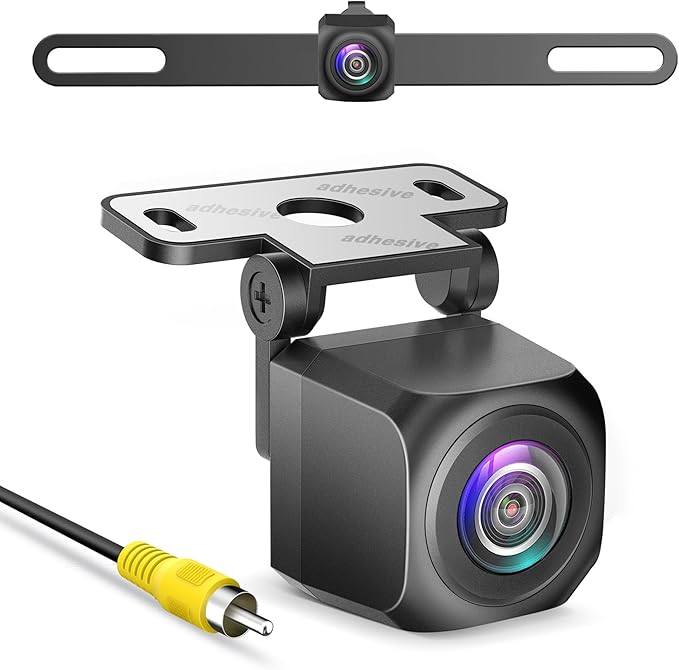 Pixelman AHD Backup Camera for Car,Stainless Bracket License Plate Backup Camera,IP69 Waterproof 145° Universal Rear Camera Rear View Camera Reverse Camera Back Up Camera for Cars,RV,SUV