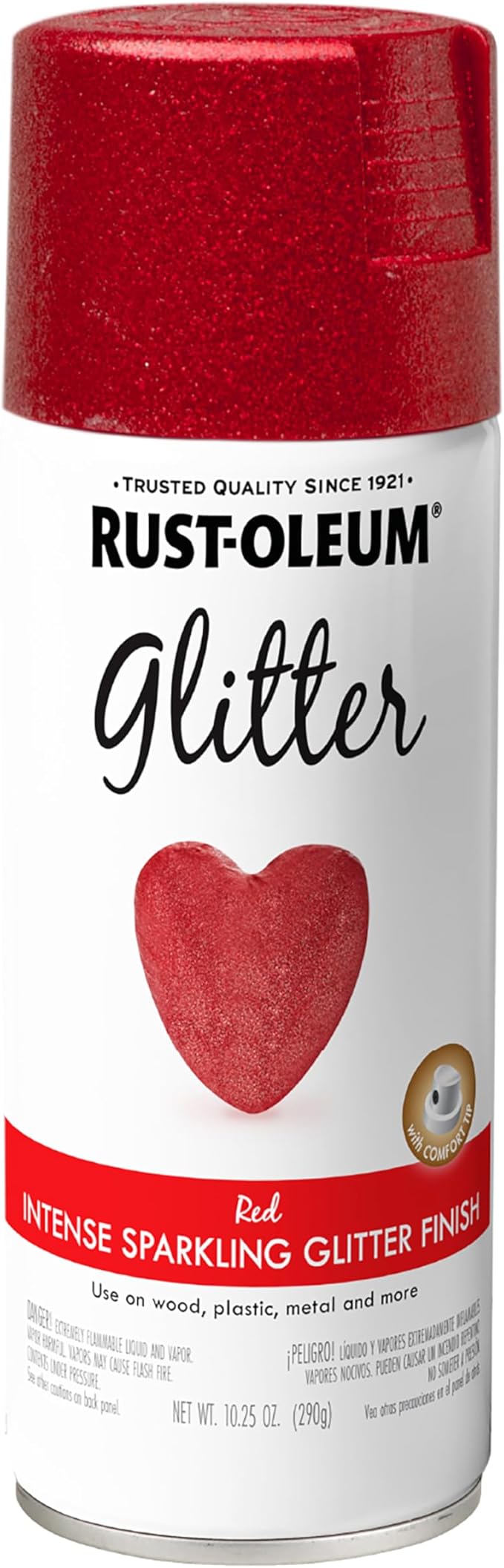 Rust-Oleum 268045 Specialty Glitter Spray Paint, 10.25 Oz, Red
