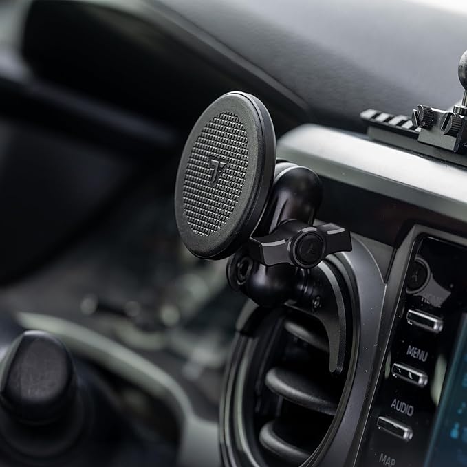 Tackform Link Vent Phone Mount Compatible with 2016-2023 Toyota Tacoma and 2014-2021 Toyota Tundra | Aluminum | Zero Slip | Compatible with MagSafe | Universal Magnetic Holder | 2" Arm | Black Knob