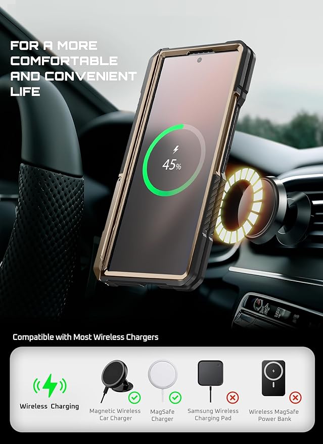 SUPCASE for Samsung Galaxy Z Fold 7 Case with Kickstand (UB Grip), [Compatible with MagSafe] [Built-in Tempered Glass Screen Protector] [Hinge Coverage] Military-Grade Protection Phone Case, Desert