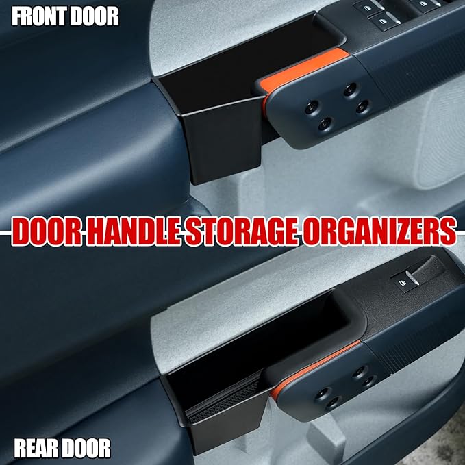 Mabett Center Console Storage Organizer and Dual Cup Holder for Ford Maverick 2022-2026 Accessories, with Door Handle Storage Organizer, Center Console Armrest Organizer Set Fit Maverick (7PCS)