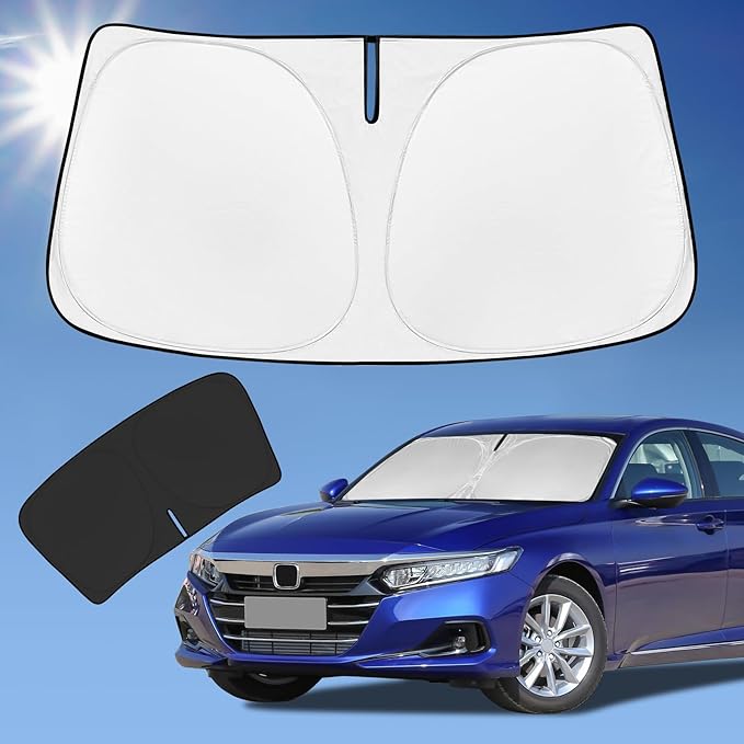 for Honda Accord 2018-2022 Sun Shade Sunshade Windshield Cover, 4-Layer Front Window Shade Custom Fit Accord 10 Gen Sun Visor 240T Foldable Shade Sun Blocks UV Rays Cooler Car Accessories