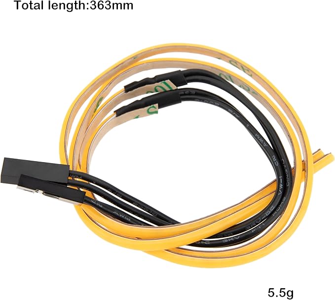 MEUS RACING RC LED Strip Colored Light Strip Flexible Cuttable for TRX4M SCX24 1/24 1/18 RC Crawlers Upgrade(Yellow)