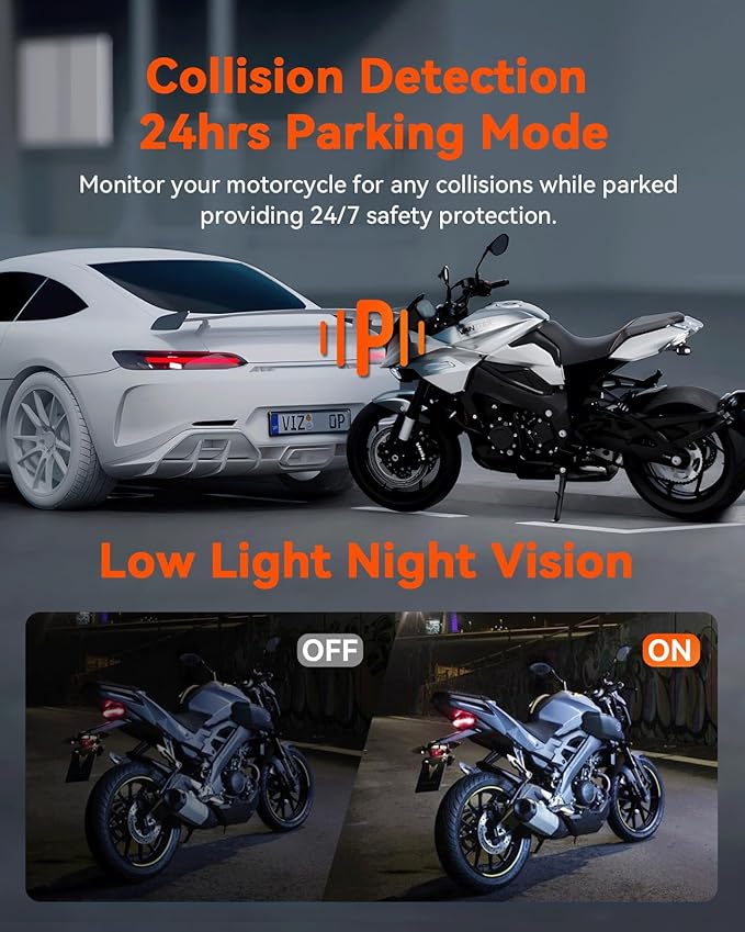 Vantrue F1 Motorcycle 4K Dash Cam Front and Rear, 4K + 1080P Motorcycle Camera, Full Body IP67 Waterproof, GPS Wi-Fi, 160° Wide Angle, Wired Remote, Night Vision, G-Sensor, Parking Mode, Support 512GB