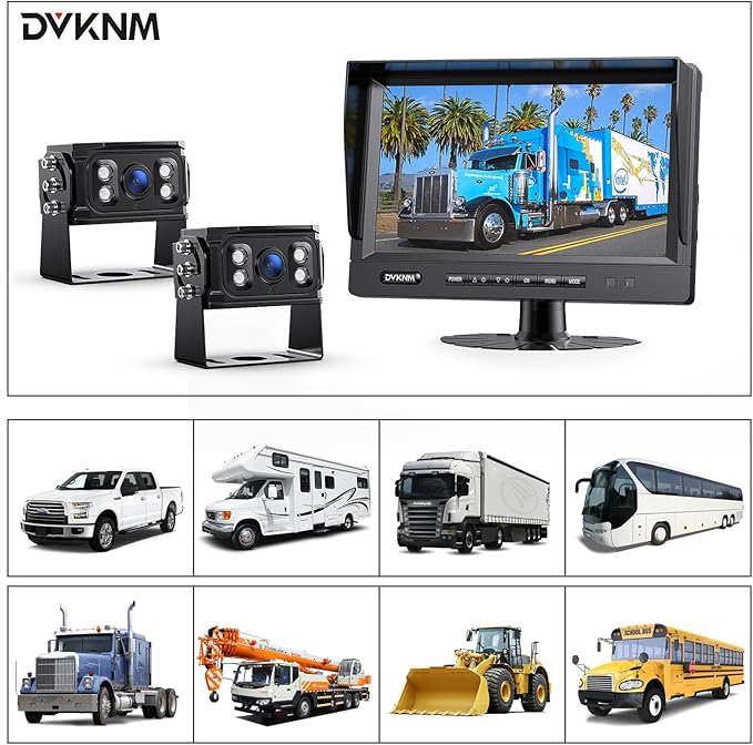 Ultimate 9" AHD IPS Monitor 1080P HD DVR Recording Dual Split Backup Camera Complete Kit for Car Truck RV IP69 Waterproof Camera Sharp Rear View Split Image Included 32G SD Card Easy DIY Install
